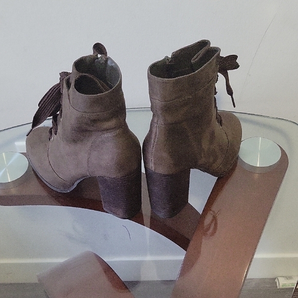 Brown Lace-Up Ankle Boots - Picture 4 of 6